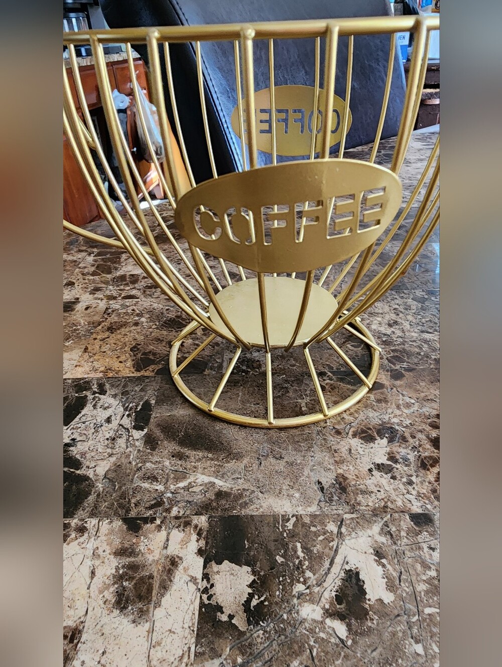 Gold Metal Coffee Decor Or Use As Storage - Picture 6 of 6